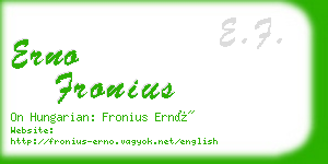 erno fronius business card